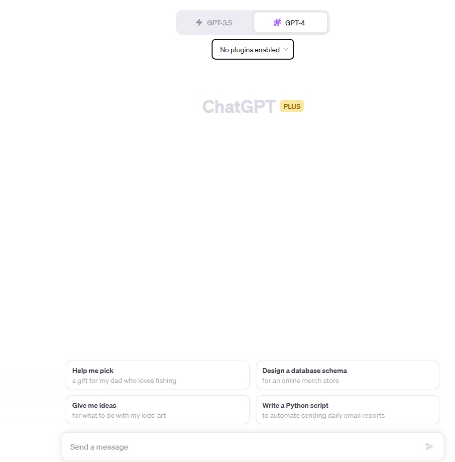 screenshot of chatgpt page